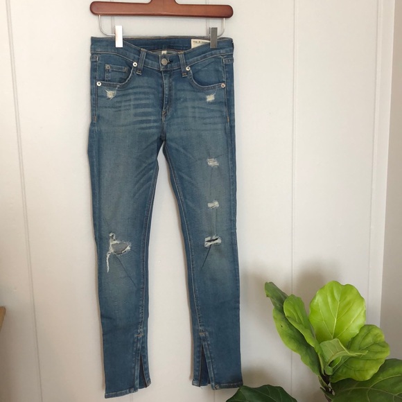 Rag & bone zipper Capri in shredded - Picture 2 of 7